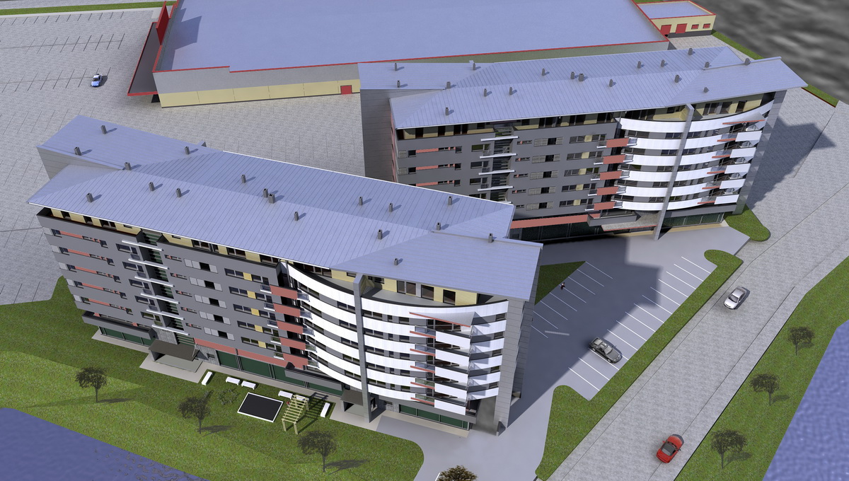 Development of 124 flats, retail and offices with underground parking